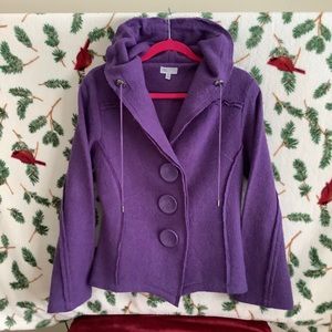 Linea Domani Wool Purple Hooded Jacket
